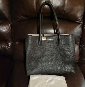 Black Leather Tote Bag